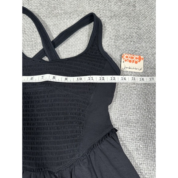 Free People Movement Smockin Hot Mini Dress Womens Extra Small Black Romper Read - Picture 5 of 14